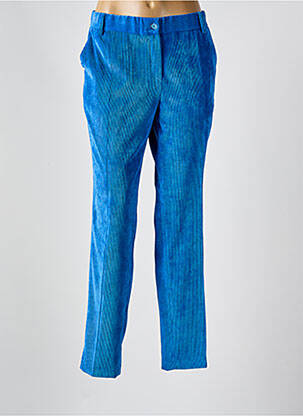 Pantalon chino fermeture zippée sous rabat boutonné taille haute bleu BARILOCHE femme