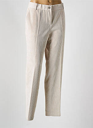 Pantalon chino fermeture zippée sous rabat boutonné taille haute beige BARILOCHE femme