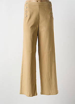 Pantalon large taille normale taille normale marron TINTA femme