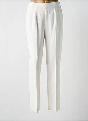 Pantalon droit tissage crêpe taille normale blanc ARONA femme