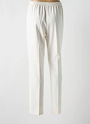 Pantalon droit tissage crêpe taille normale blanc ARONA femme