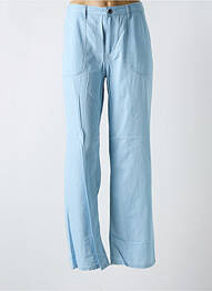 Pantalon droit fermeture zippée sous rabat boutonné taille normale bleu BARBARA LEBEK femme