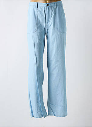 Pantalon droit fermeture zippée sous rabat boutonné taille normale bleu BARBARA LEBEK femme
