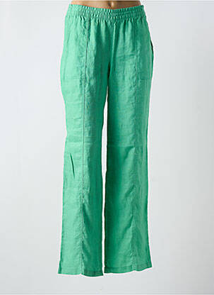 Pantalon droit taille élastique taille normale vert BARBARA LEBEK femme