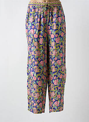 Pantalon large tissage popeline taille normale bleu BARILOCHE femme