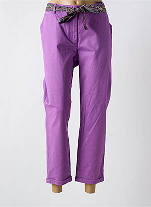 Pantalon 7/8 stretch taille normale violet JULIE GUERLANDE femme