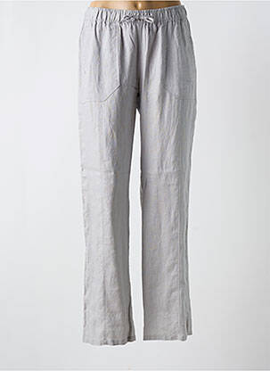 Pantalon droit taille élastique taille normale gris BARBARA LEBEK femme