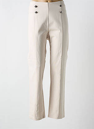 Pantalon droit stretch taille normale beige ESTEL COLLECTION femme