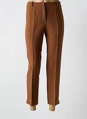 Pantalon 7/8 stretch taille normale marron ESTEL COLLECTION femme