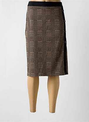 Jupe mi-longue coupe droite marron BARBARA LEBEK femme
