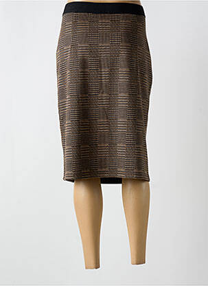 Jupe mi-longue coupe droite marron BARBARA LEBEK femme