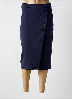 Jupe mi-longue stretch bleu BARBARA LEBEK femme