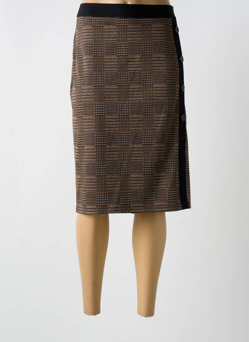 Jupe mi-longue stretch marron BARBARA LEBEK femme