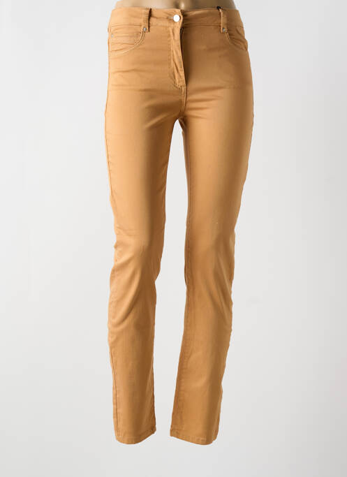Pantalon slim marron JULIE GUERLANDE pour femme
