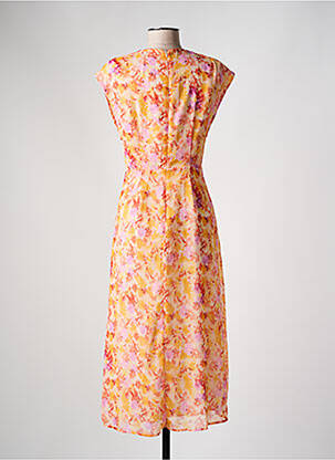 Robe longue manches courtes manches courtes orange JULIE GUERLANDE femme