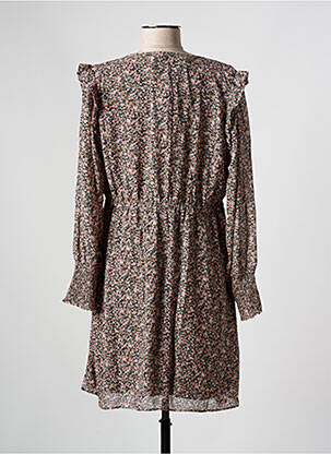 Robe mi-longue imprimé fleurs manches longues rose CHATTAWAK femme