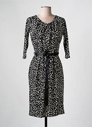 Robe mi-longue manches 3/4 manches 3/4 noir JULIE GUERLANDE femme
