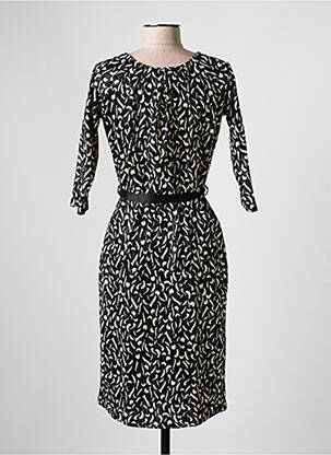 Robe mi-longue manches 3/4 manches 3/4 noir JULIE GUERLANDE femme