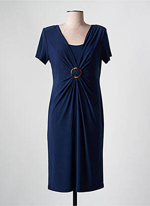 Robe mi-longue manches courtes manches courtes bleu ARONA femme
