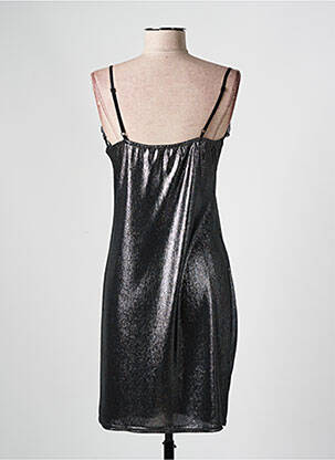 Robe mi-longue coupe cintrée fines bretelles argent ESPERANCE femme