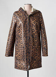 Manteau long a capuche a capuche marron ESTEL COLLECTION femme