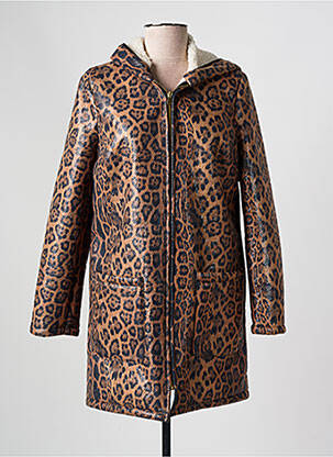 Manteau long a capuche a capuche marron ESTEL COLLECTION femme