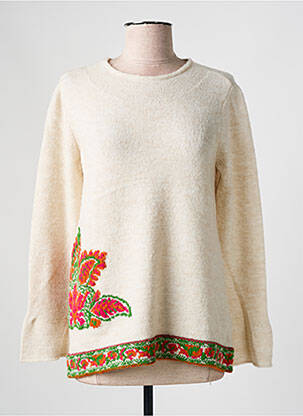 Pull coupe cintrée manches longues beige BARILOCHE femme