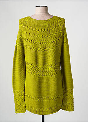 Pull coupe droite manches longues vert BARILOCHE femme