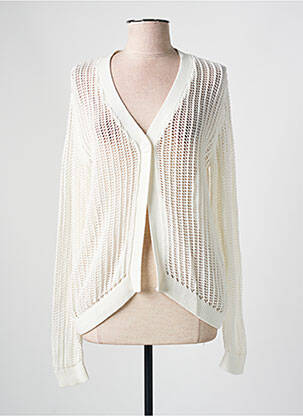 Gilet manches longues fermeture boutonnée sur le devant blanc BARBARA LEBEK femme