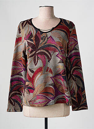 Pull col rond manches longues rouge GREGORY PAT femme