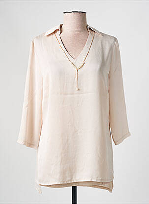 Blouse manches longues manches longues beige ESTEL COLLECTION femme