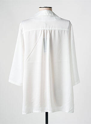 Blouse tissage popeline manches longues blanc ESTEL COLLECTION femme