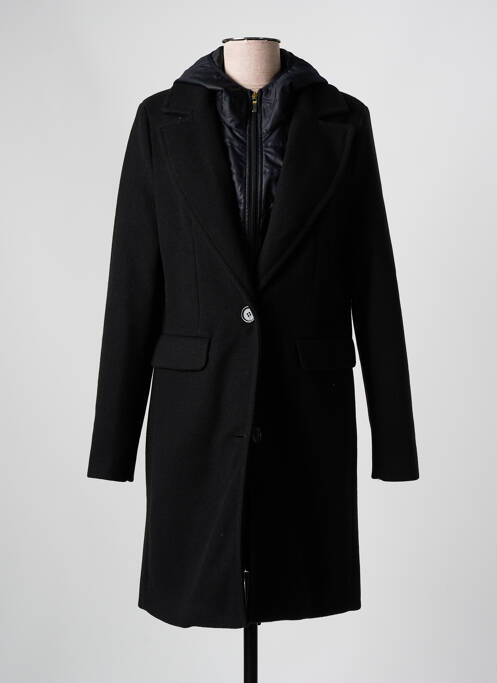 Manteau long a capuche a capuche noir TINTA femme