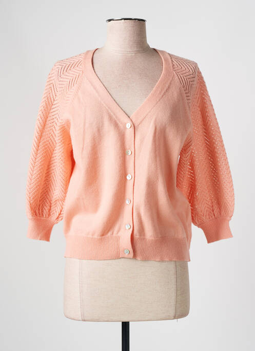 Gilet manches longues rose JULIE GUERLANDE pour femme