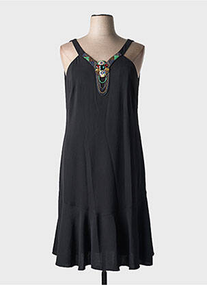 Robe mi-longue sans manche sans manche noir ESTEL COLLECTION femme
