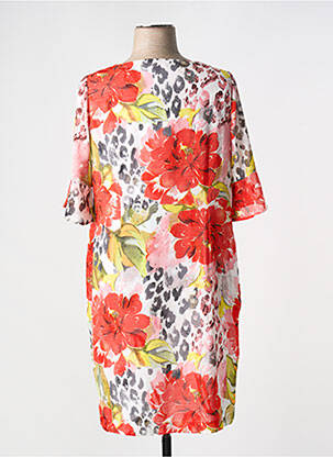 Robe mi-longue imprimé fantaisie manches courtes rouge GALA BY ROSA GIMENO femme