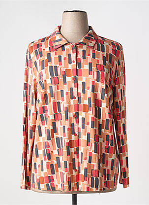 Chemisier imprimé fantaisie manches longues orange BARBARA LEBEK femme