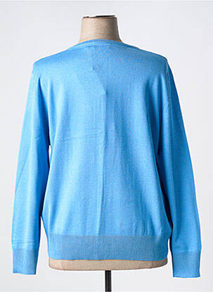 Gilet manches longues col rond bleu MICHA femme
