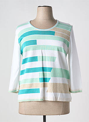 Pull col rond manches 3/4 vert SAINT CHARLES femme