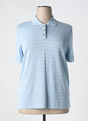 Polo fermeture boutonnée sur le devant manches courtes bleu SAINT CHARLES femme