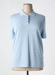 Polo fermeture boutonnée sur le devant manches courtes bleu SAINT CHARLES femme