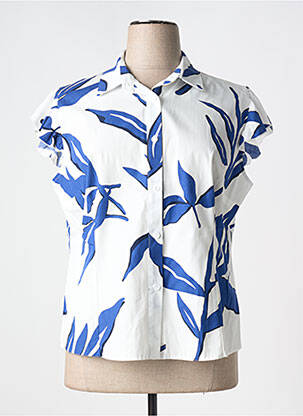 Chemisier manches courtes manches courtes blanc ESTEL COLLECTION femme