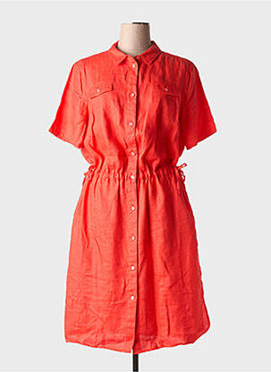 Robe mi-longue manches courtes manches courtes orange BARBARA LEBEK femme