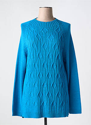 Pull coupe droite manches longues bleu BARILOCHE femme