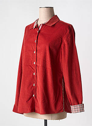 Chemisier coupe cintrée manches longues rouge BARILOCHE femme