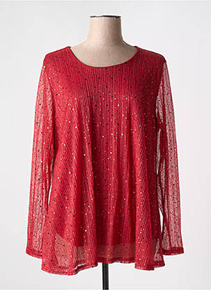 Blouse col rond manches longues rouge VETISTYLE femme