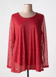 Blouse col rond manches longues rouge VETISTYLE femme