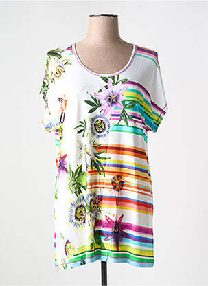T-shirt coupe droite manches courtes blanc SAINT CHARLES femme
