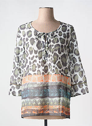 Blouse col rond manches longues vert BARBARA LEBEK femme