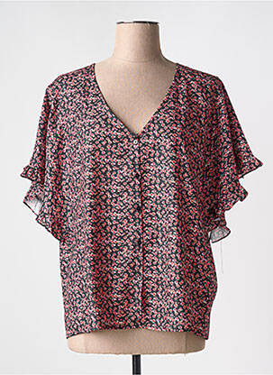 Blouse tissage popeline manches courtes rose CHATTAWAK femme